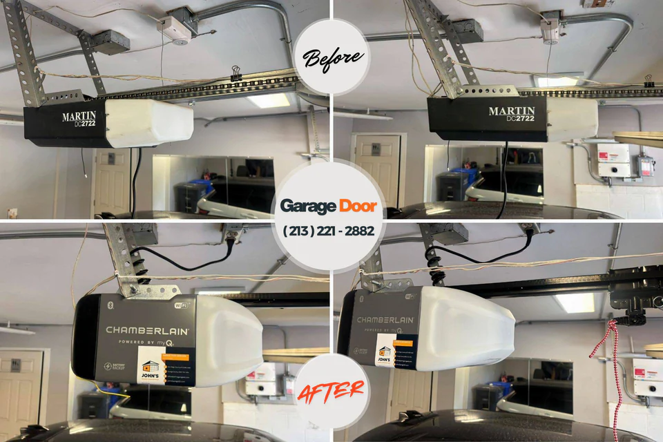 Before and after: garage door repair Roundup, MT